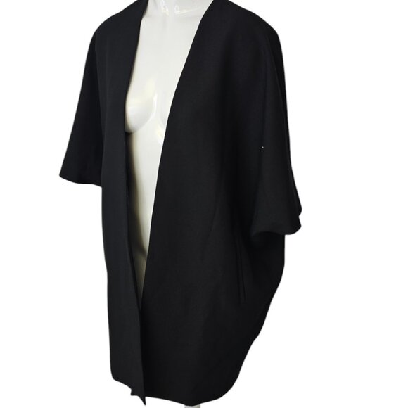 Seventy Sergio Tegon Open Front Cape, Cardigan, Black, Blazer, IT 42/US 6-8 - Picture 3 of 10